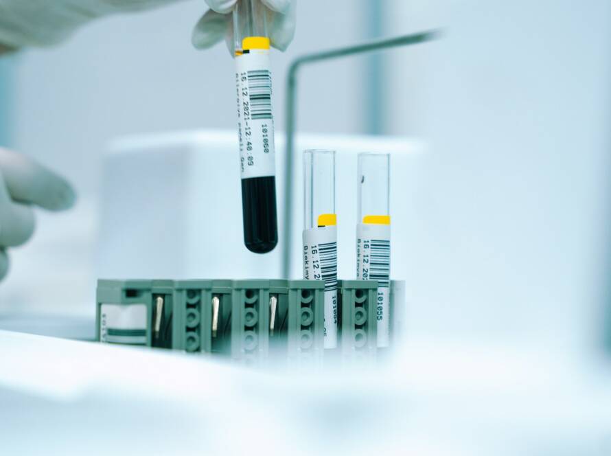 Test tube with liquid